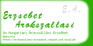 erzsebet arokszallasi business card
