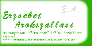 erzsebet arokszallasi business card